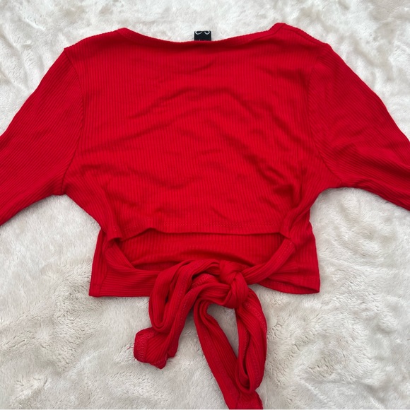 Red Ribbed Tee - Picture 2 of 5